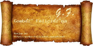 Gombó Feliciána névjegykártya